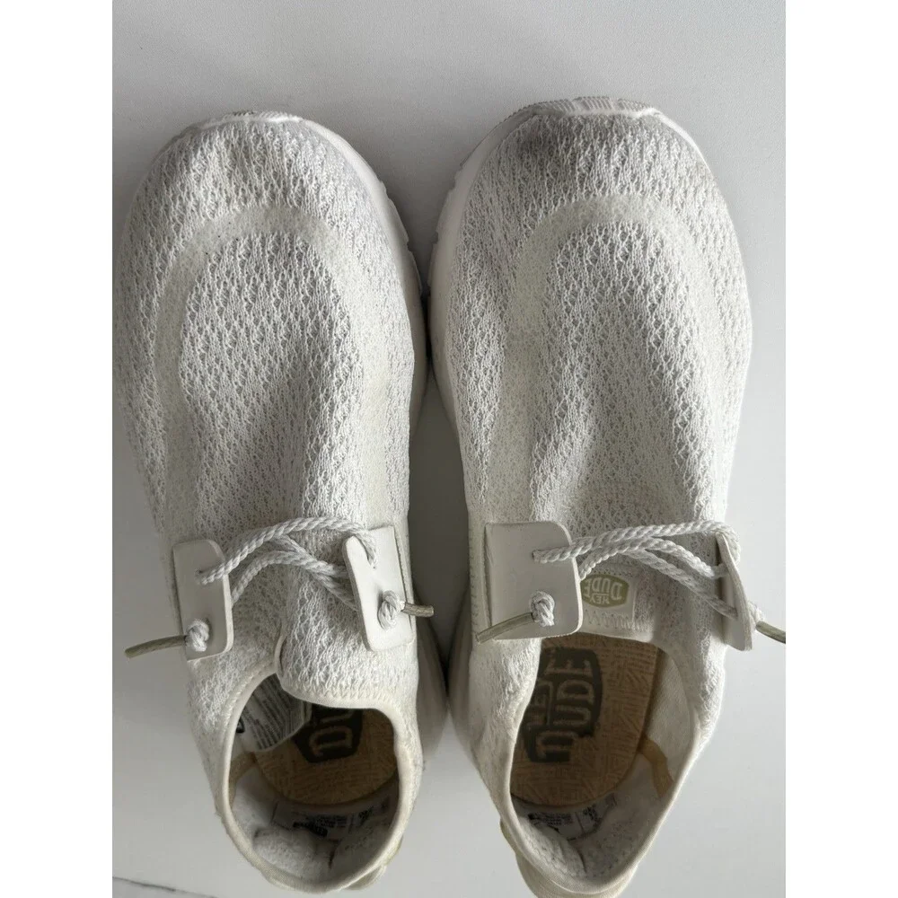 Hey Dude Women's Sirocco Crochet Mesh Loafers White Gold Women 8